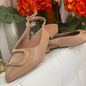Nordstrom Becca Pointed Toe Slingback Flat - Tan